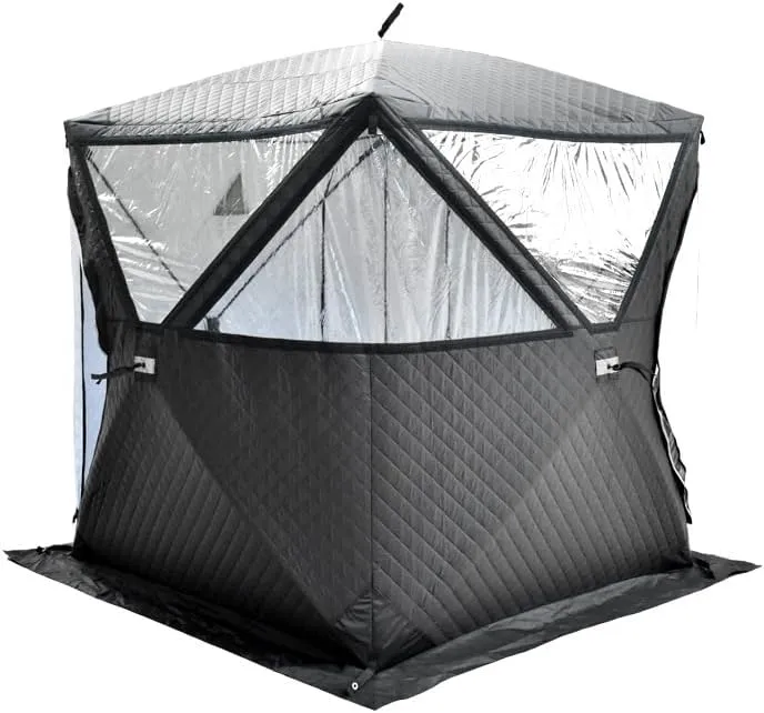Outdoor Multi-Person Four-Season Sauna House Thickened and Warm Winter Fishing Tent Large Window Chimney Mouth Model Quick Opening and Easy to Carry