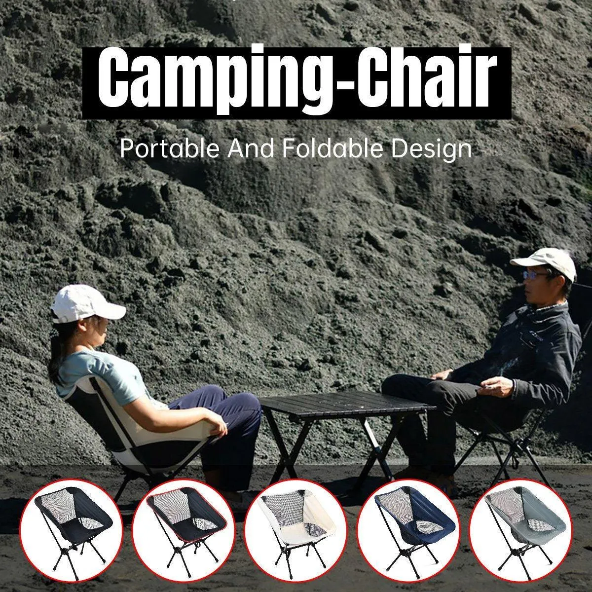 Outdoor Portable Lightweight Folding Camping Chair High Back Fishing Chair