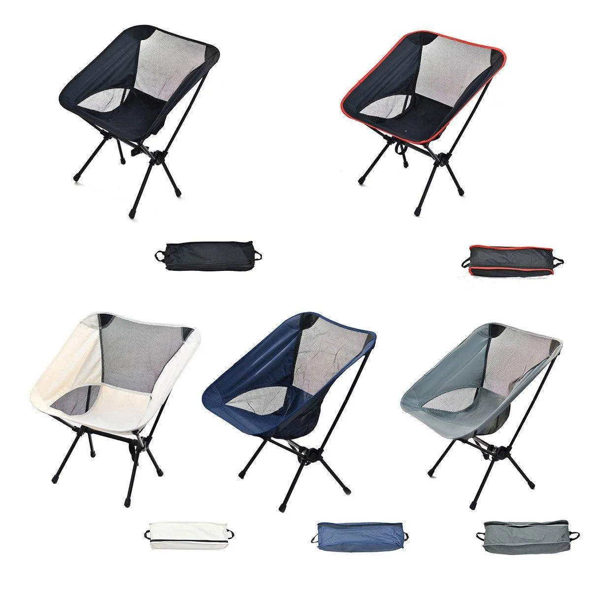 Outdoor Portable Lightweight Folding Camping Chair High Back Fishing Chair