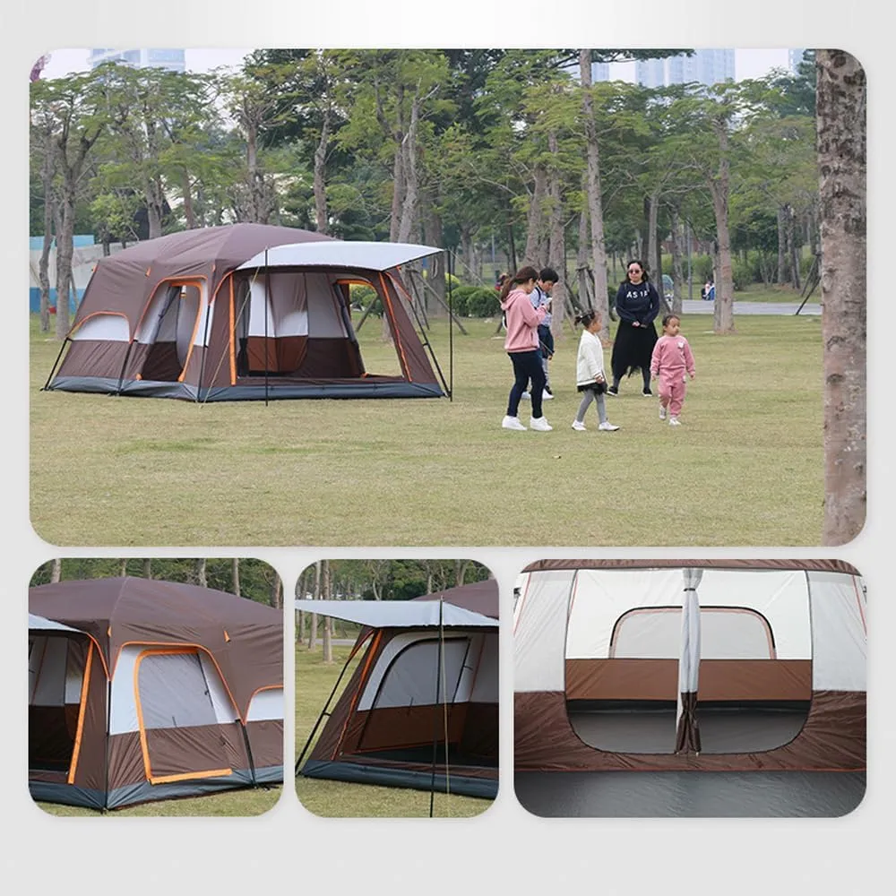 Outdoor Travel Camping Tent Waterproof Tent Portable Rainproof Sunshine-Proof Tent Fishing Hiking Sunshine Shelter (Dark Green Type h)