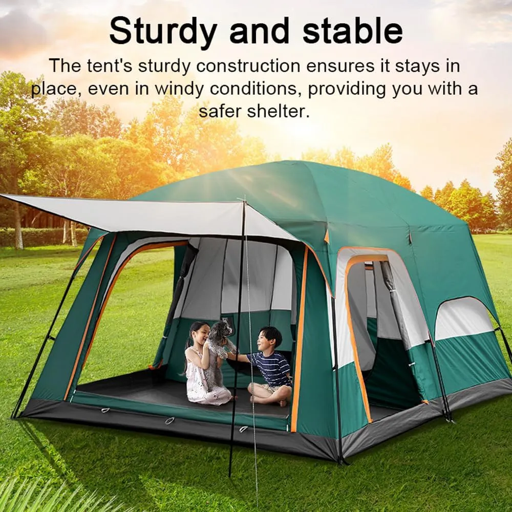 Outdoor Travel Camping Tent Waterproof Tent Portable Rainproof Sunshine-Proof Tent Fishing Hiking Sunshine Shelter (Dark Green Type h)