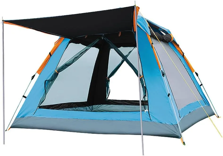 Outdoor Waterproof Camping Tent Instant Pop Up Family Tent, Automatic Portable Beach Dome with Porch Suitable Picnic Backpacking