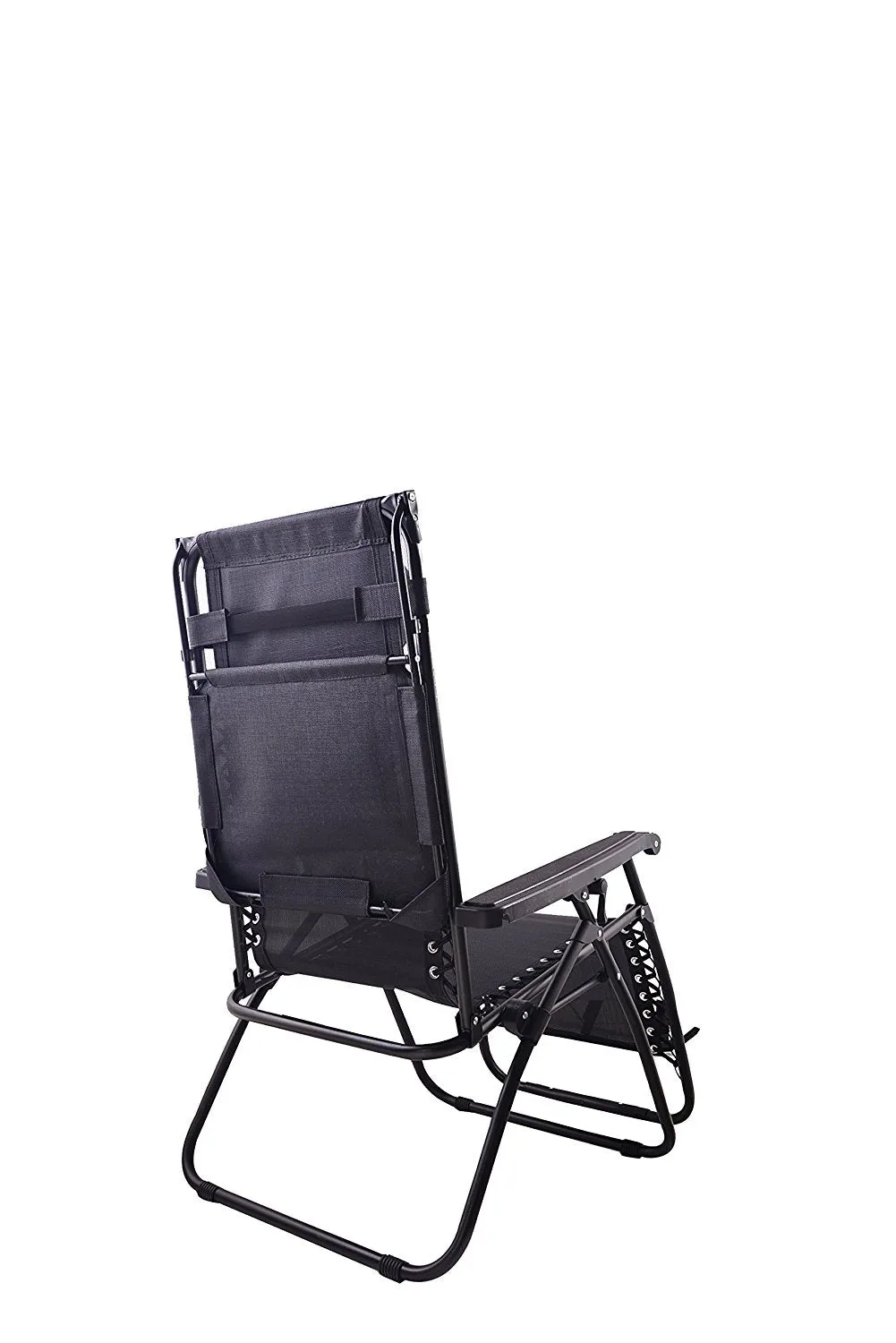 Outdoor Zero gravity Chair lounge patio Canopy Sunshade Cup tray Black Two case