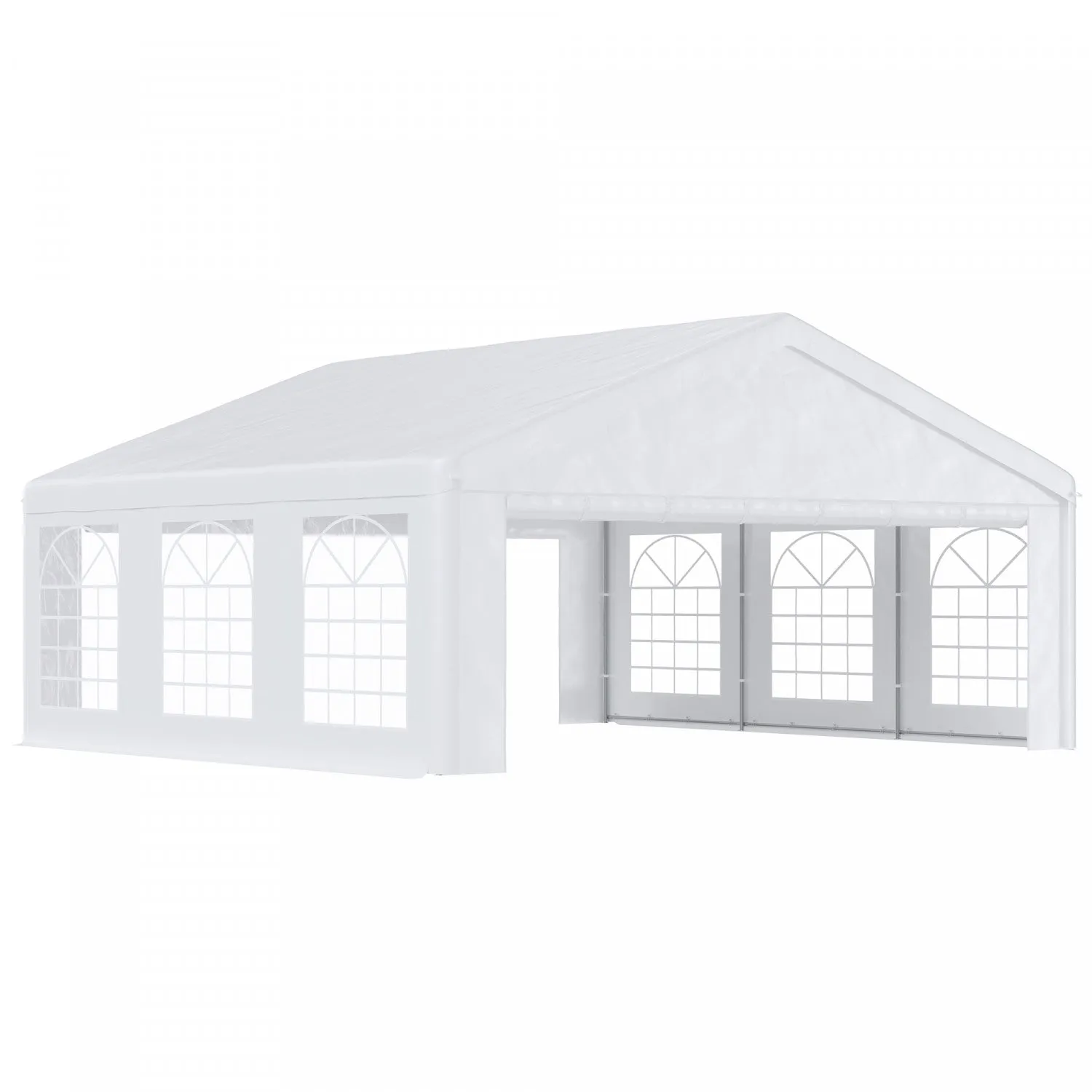 Outsunny 20' X 20' Heavy Duty Party Tent, Carport Garage Canopy, Patio Gazebo Canopy With Removable |Outsunny 20'x20' Grand Abri De Voiture Exterieur Robuste Garage Party Event Tente Patio Gazebo Auven