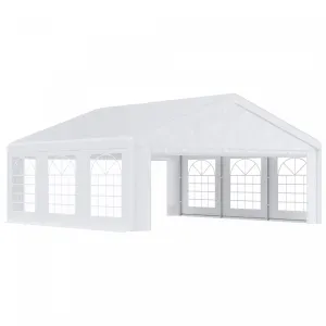 Outsunny 20' X 20' Heavy Duty Party Tent, Carport Garage Canopy, Patio Gazebo Canopy With Removable |Outsunny 20'x20' Grand Abri De Voiture Exterieur Robuste Garage Party Event Tente Patio Gazebo Auven