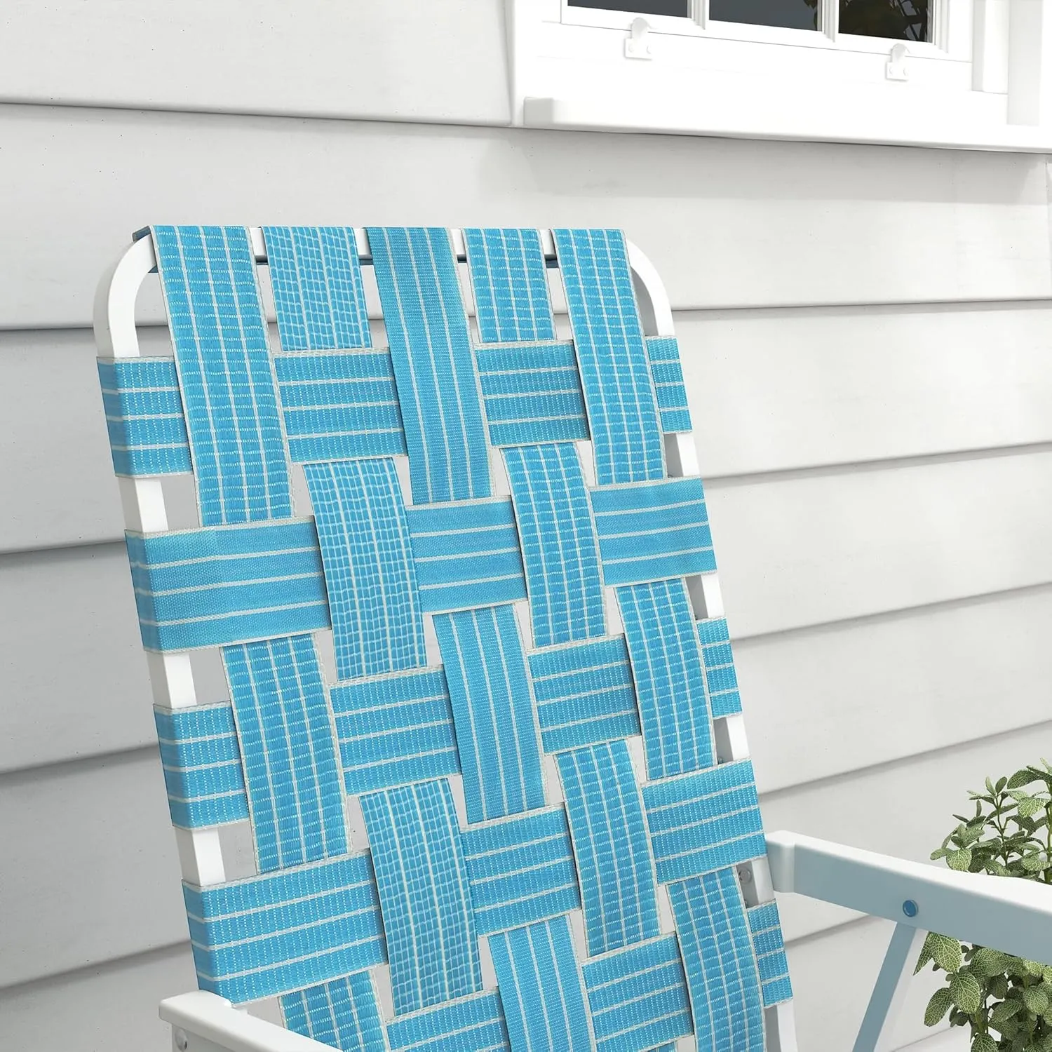 Outsunny Set of 4 Patio Folding Chairs, Classic Outdoor Camping Chairs, Portable Lawn Chair Set for Camping, Garden, Pool, Beach, Backyard with Armrests, Blue