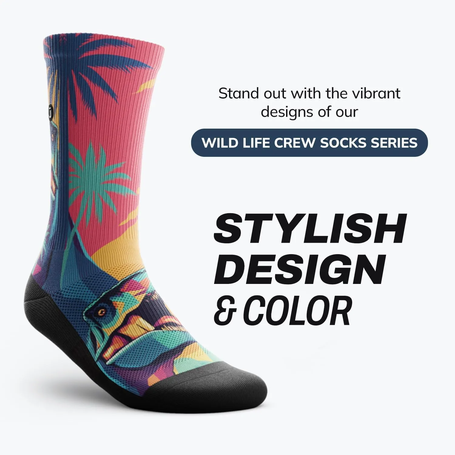 Outway Crew Socks for Men & Women, Breathable, Moisture-Wicking Athletic Socks with Arch Support, Colorful, Durable Blend
