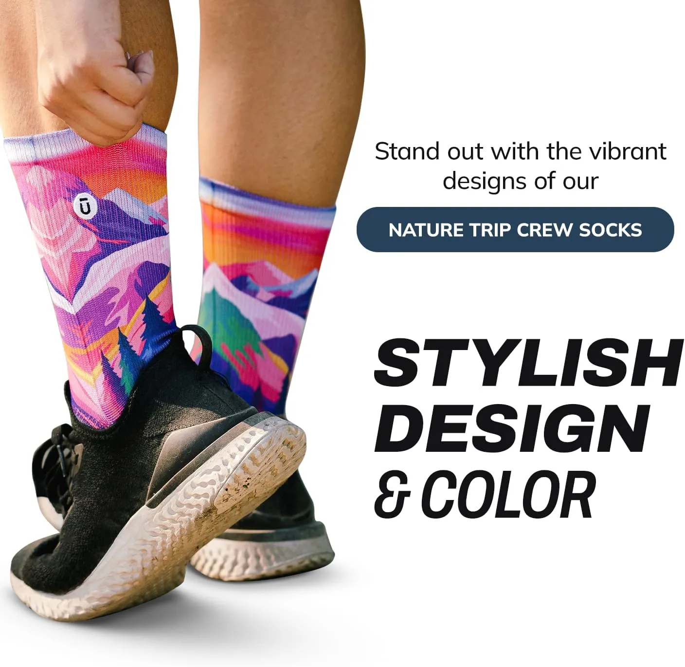 Outway Novelty Crew Socks for Men & Women, Breathable, Moisture-Wicking Athletic Calf Socks with Arch Support