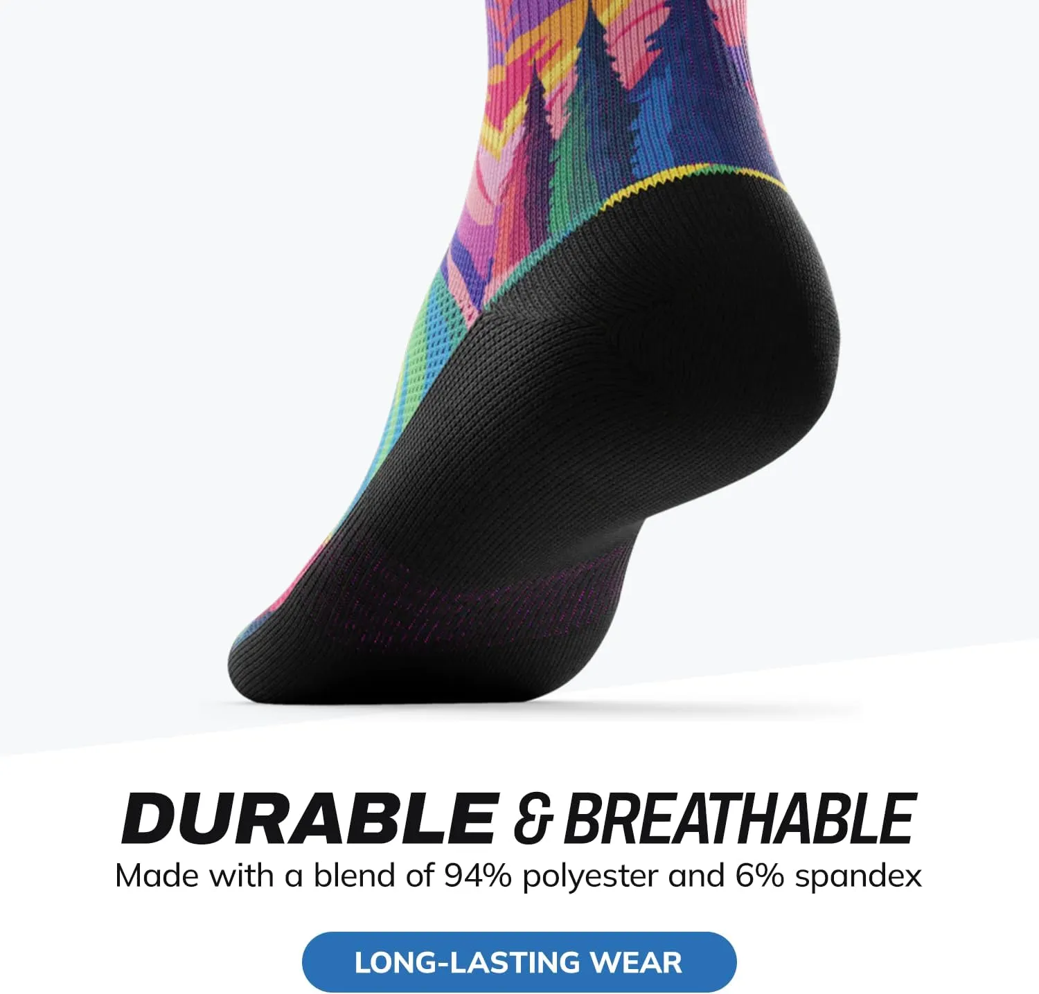 Outway Novelty Crew Socks for Men & Women, Breathable, Moisture-Wicking Athletic Calf Socks with Arch Support