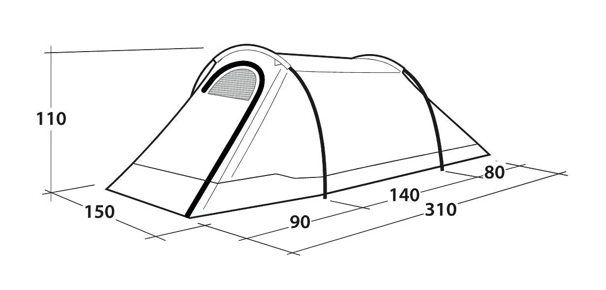 Outwell Earth 2 Tent, (111262) 2 Person 2024 in Green (OUT0065)