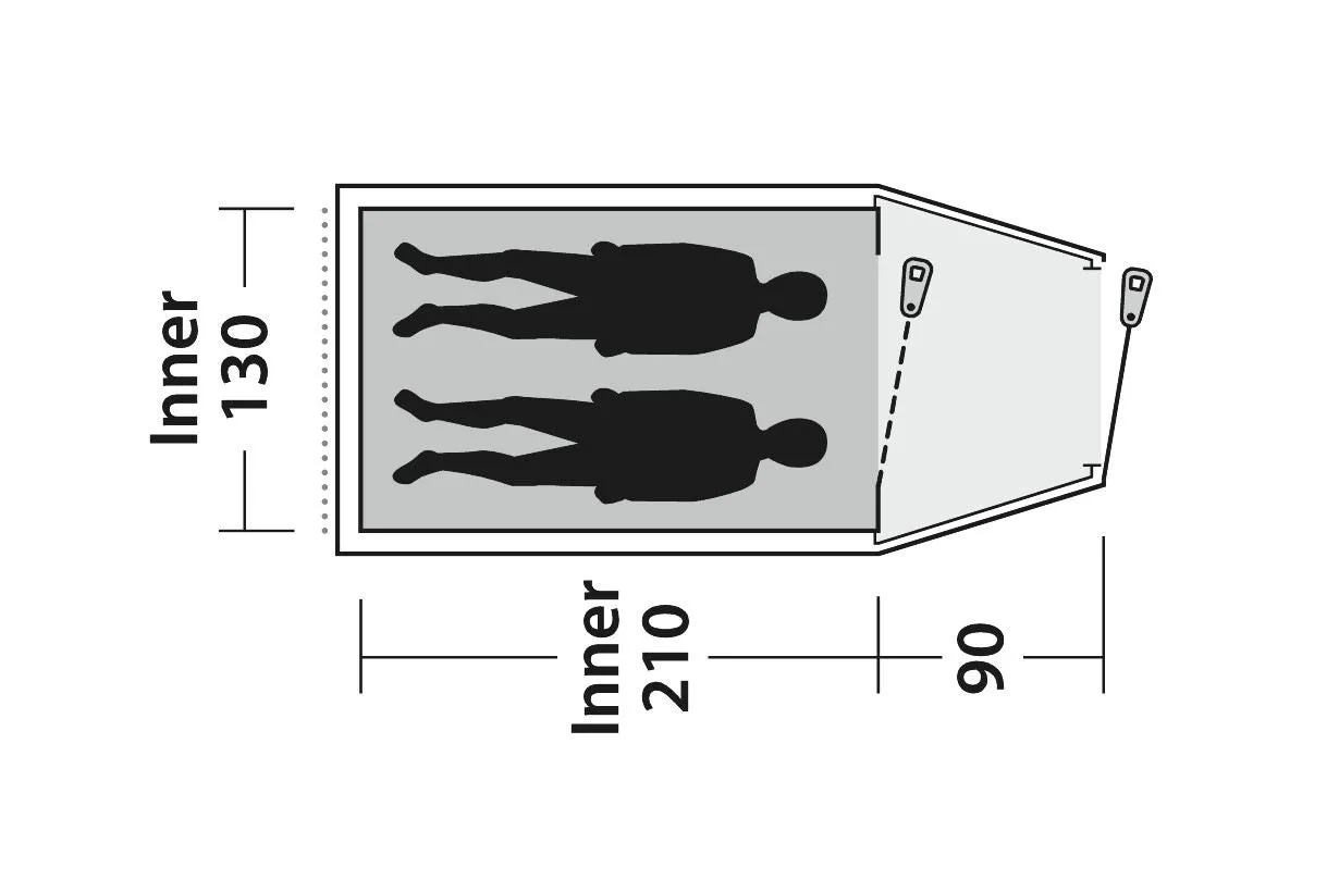 Outwell Earth 2 Tent, (111262) 2 Person 2024 in Green (OUT0065)