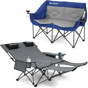 Oversized Loveseat, Reclining Camp Chair with Foot Rest