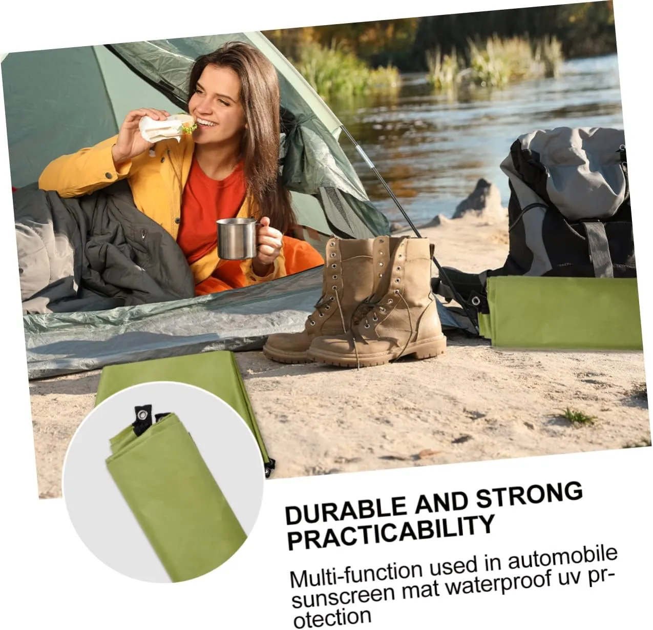 Oxford Fabric Tent Mat Waterproof Ground Pad Portable Outdoor Blanket Beach Camping Pad Car Sunshade Uv Protection