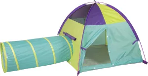 Pacific Play Tents 20418 Neon Hide-Me Dome Tent and Tunnel Combo, Play Tent 48" x 48" x 42" High - Tunnel 4' x 19" Diameter