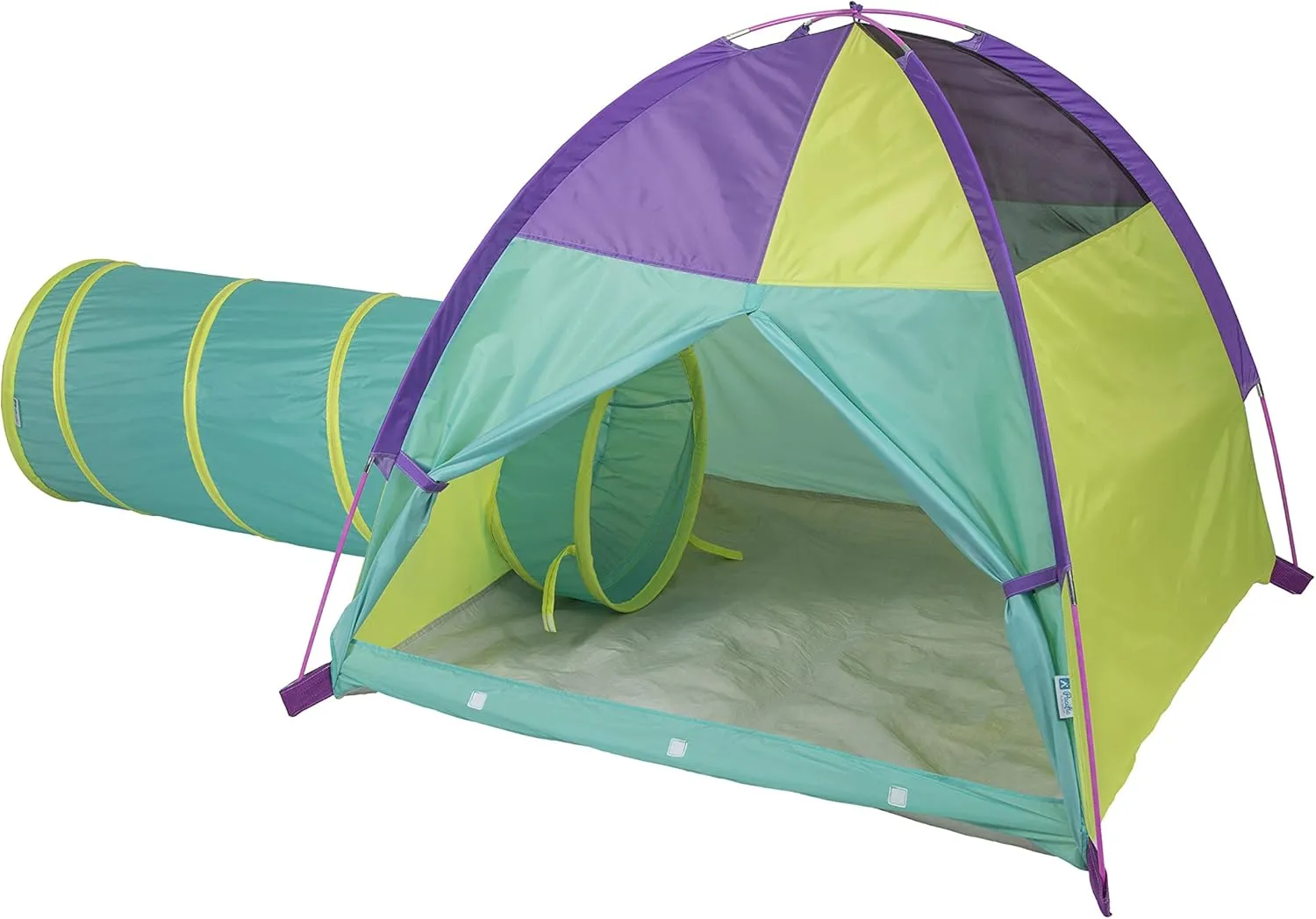 Pacific Play Tents 20418 Neon Hide-Me Dome Tent and Tunnel Combo, Play Tent 48" x 48" x 42" High - Tunnel 4' x 19" Diameter