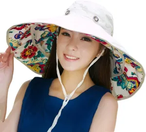 Packable Extra Large Brim Floppy Sun Hat Reversible UPF 50  Beach Sun Bucket Hat