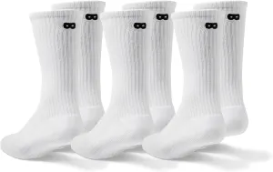 Pair of Thieves BOWO Dry Cushion Crew Socks – 6 Pack White/Black – Moisture-Wicking, Breathable, and Durable Socks for Comfort and Performance