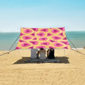 Pancake Cherry Sauce Beach Camping Tent Sun Shelter for Whole Family, Beach Shade Canopy with UPF50  UV Protection,Easy Set Up and Carry,Outdoor Shade for Trips, Fishing, Backyard Fun Picnics