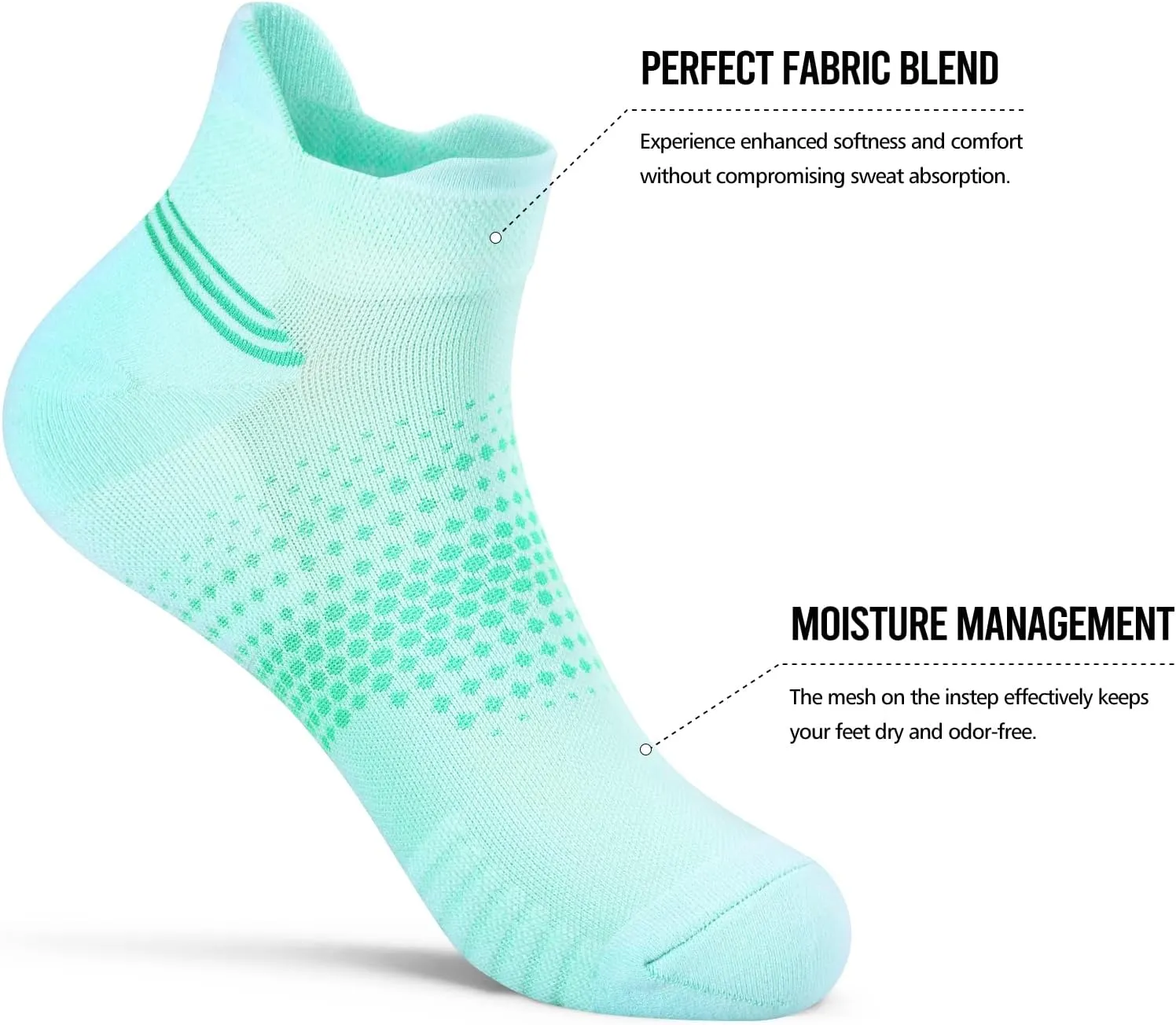 PAPLUS Ankle Compression Socks for Women 6 Pairs, Running Socks with Heel Tab, Cushioned Low Cut Athletic Socks
