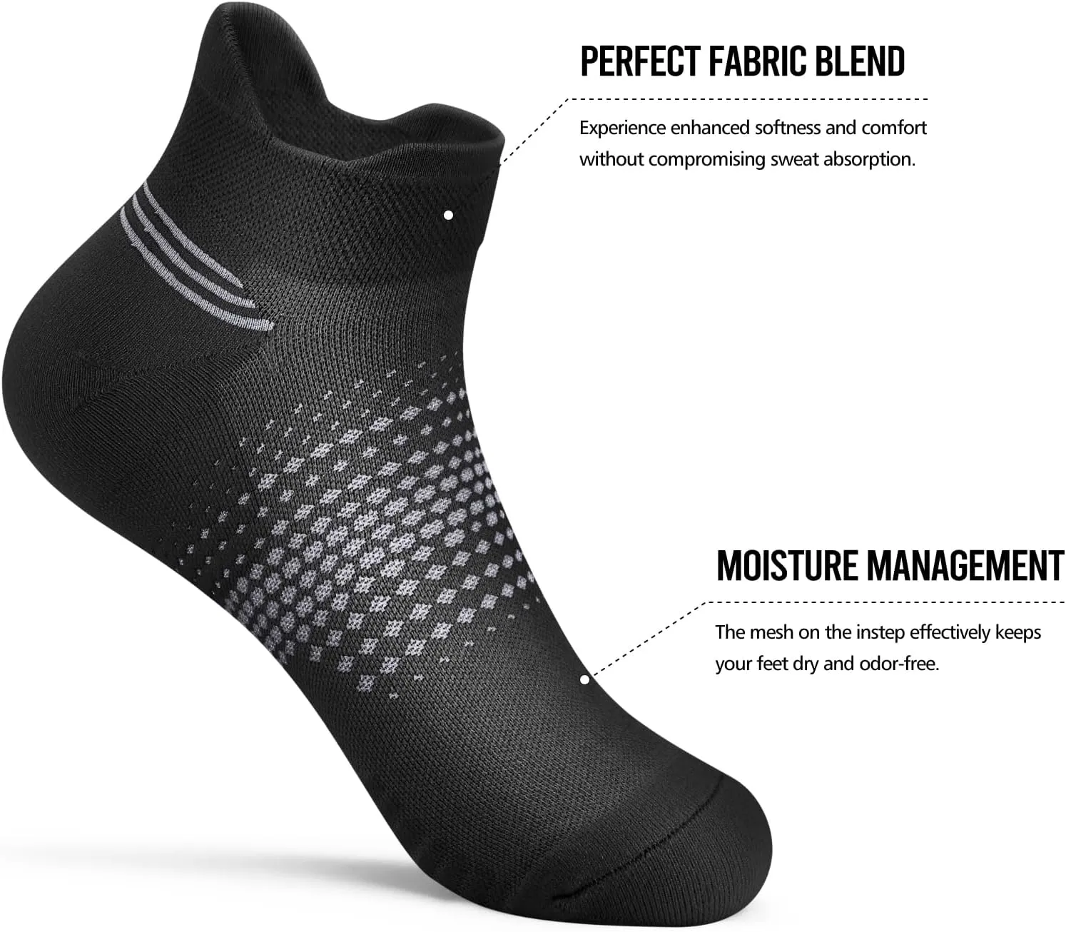 PAPLUS Ankle Compression Socks for Women 6 Pairs, Running Socks with Heel Tab, Cushioned Low Cut Athletic Socks