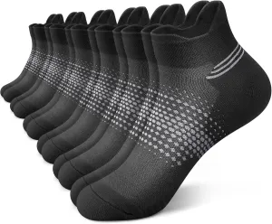 PAPLUS Ankle Compression Socks for Women 6 Pairs, Running Socks with Heel Tab, Cushioned Low Cut Athletic Socks
