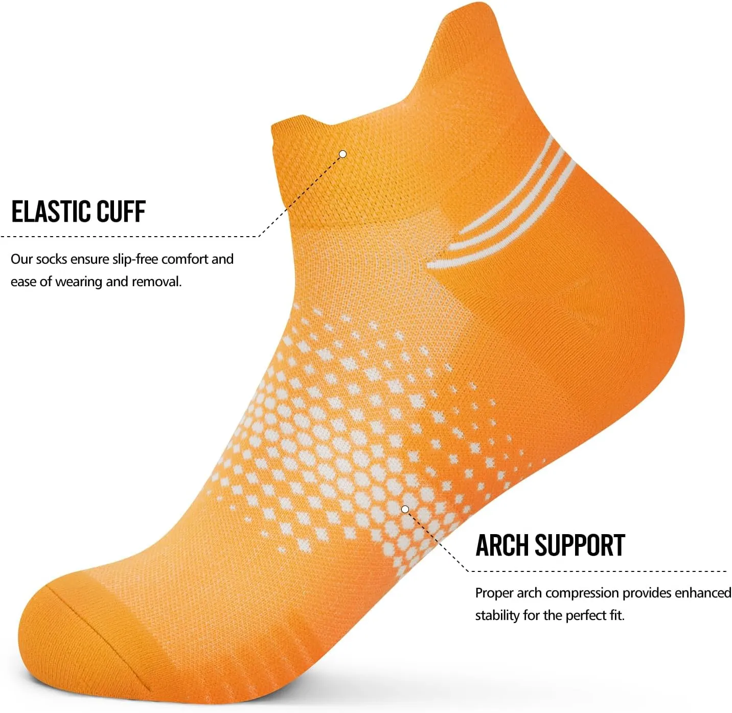 PAPLUS Ankle Compression Socks for Women 6 Pairs, Running Socks with Heel Tab, Cushioned Low Cut Athletic Socks
