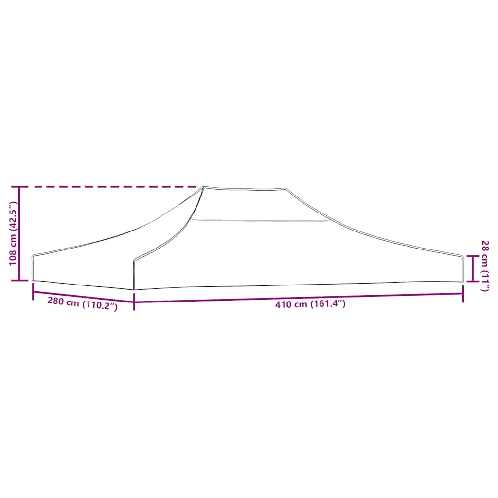 Party Tent Roof 4x3 m Yellow 270 g/m²