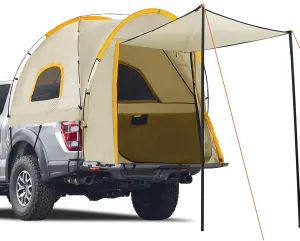 Pickup Truck Tent with Awning Shade,Waterproof PU5000mm Oxford for 5.5-6.3 FT Truck Bed for Camping Travel Outdoor Activities for Chevy Silverado 1500,Ram 1500/Dakota,F150,GMC 1500,Titan,Tundra