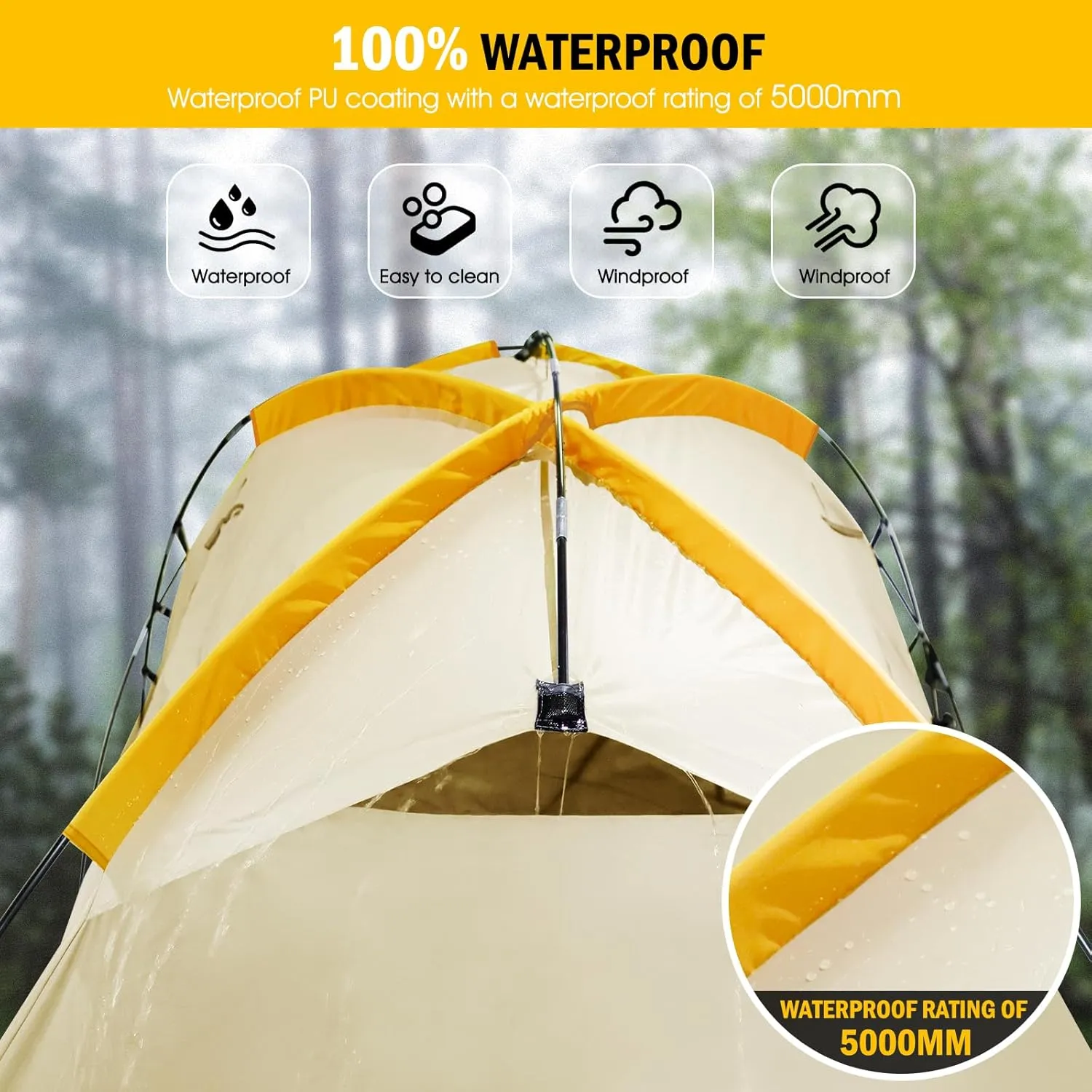 Pickup Truck Tent with Awning Shade,Waterproof PU5000mm Oxford for 5.5-6.3 FT Truck Bed for Camping Travel Outdoor Activities for Chevy Silverado 1500,Ram 1500/Dakota,F150,GMC 1500,Titan,Tundra