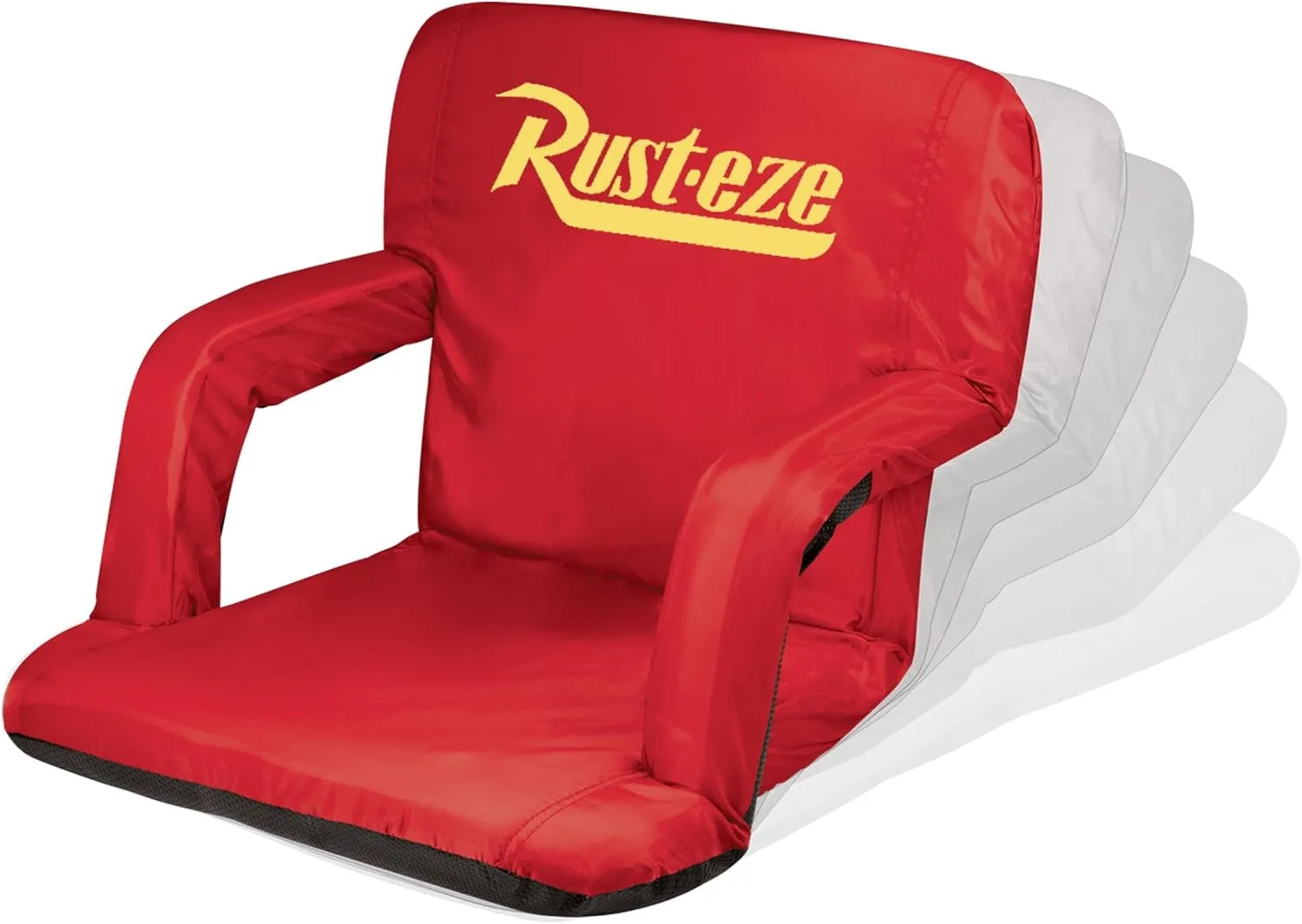 PICNIC TIME Disney Pixar Cars Lightning McQueen Ventura Reclining Stadium Seat with Back Support, Bleacher Seat, Beach Floor Chair, (Red)