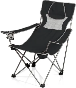 PICNIC TIME NCAA Oregon State Beavers Campsite Camping Chair, Picnic Chair, Outdoor Folding Chair with Carry Bag, Beach Chair, (Black with Gray Accents)