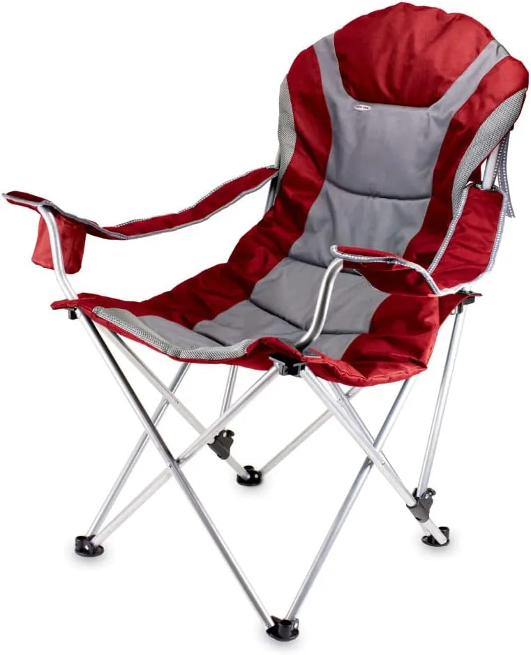 PICNIC TIME NCAA Razorbacks Reclining Camp Chair - Beach Chair for Adults - Sports Chair with Carry Bag