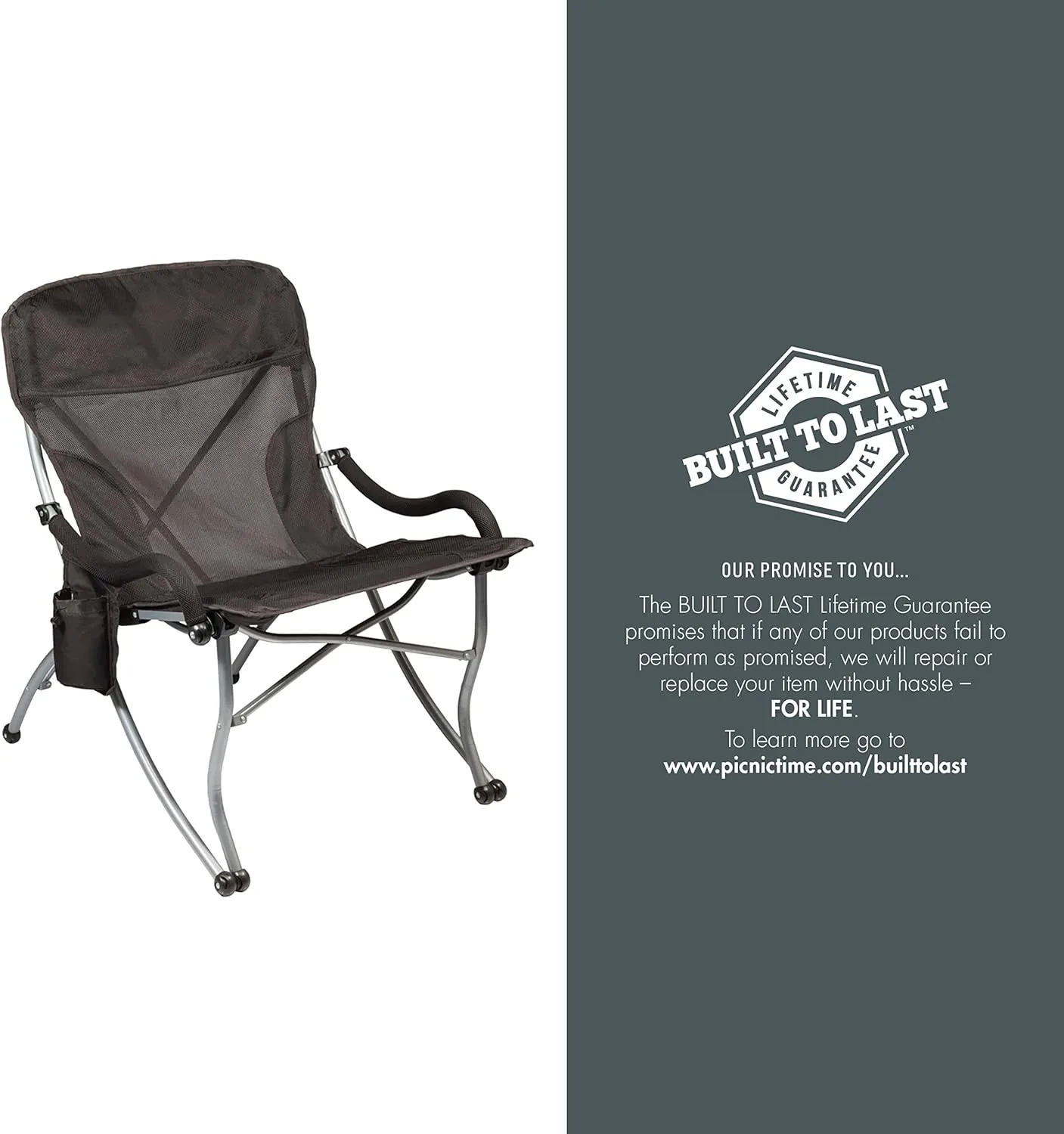PICNIC TIME NFL Unisex-Adult NFL PT-XL Heavy Duty Camping Chair, XL Beach Chair, 400 lb Capacity Camp Chair