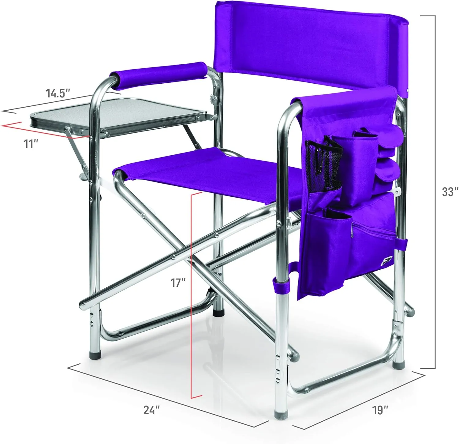 PICNIC TIME NFL Unisex-Adult NFL Sports Chair with Side Table, Beach Chair, Camp Chair for Adults