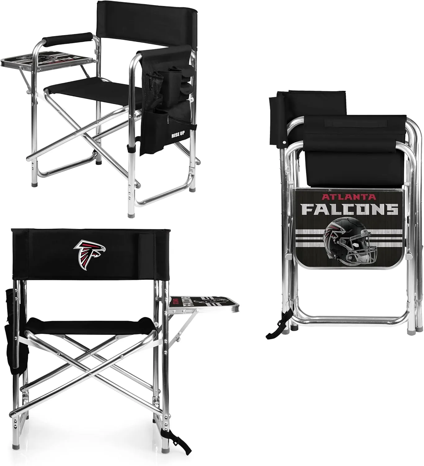 PICNIC TIME NFL Unisex-Adult NFL Sports Chair with Side Table, Beach Chair, Camp Chair for Adults