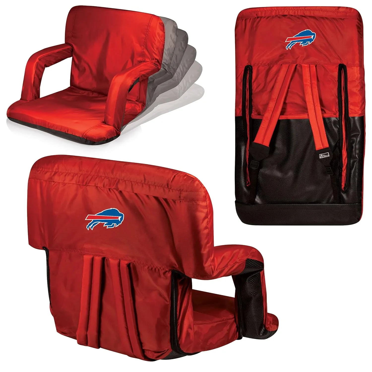PICNIC TIME Red Buffalo Bills Ventura Seat Portable Recliner Chair