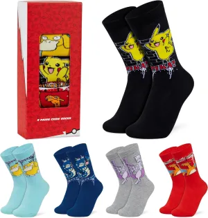 Pokemon Boys Calf Socks, Soft Breathable Kids Socks, Pack of 5 - Gifts for Boys