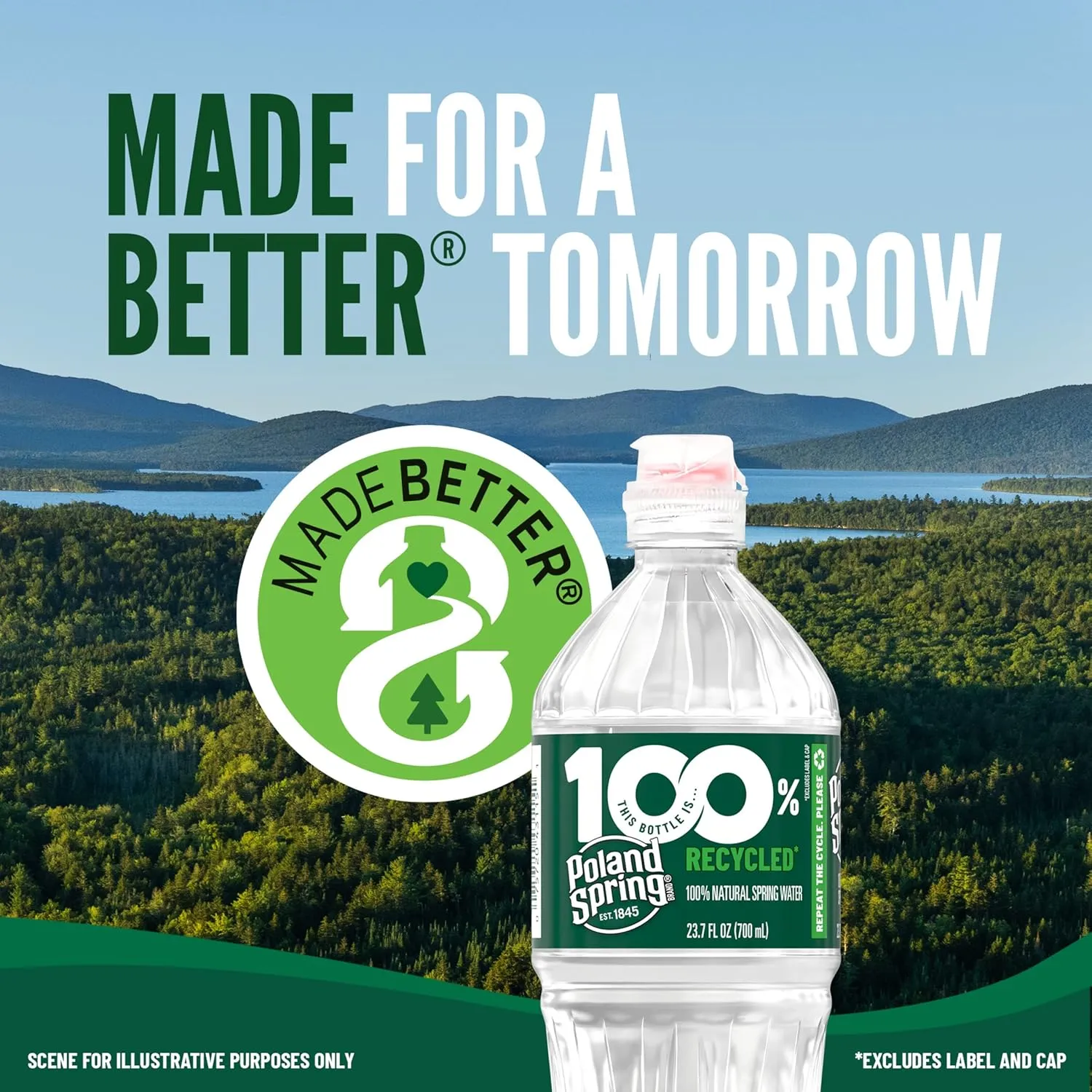 Poland Spring Maine Spring Water Bottles, 24 Pack – Crisp, Still Bottled Water with Naturally Balanced Occurring Minerals & Electrolytes for Taste - 16.9 Fl Oz