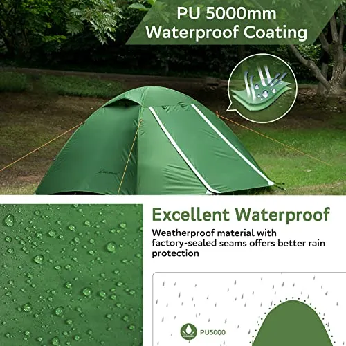 Polaris Lightweight Backpacking Tent,4-Person Ultralight Waterproof Camping Tent-3 Season