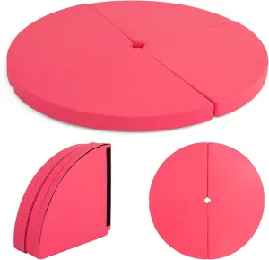 Pole Dance Crash Mat, 59” Large Round Yoga Protective Mat, 3” Thick Dance Cushion for Home Gym Flooring, Foldable Fall Safety Dance Floor for Pole Trick/Aerial Sports Training