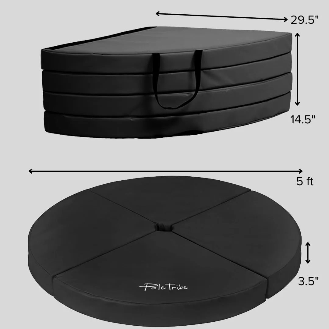 Pole Tribe Pole Dance Mats, 3.6" Thick, 5ft Wide Pole Crash Mats, Specialized Fall Safety Padding Made for Pole
