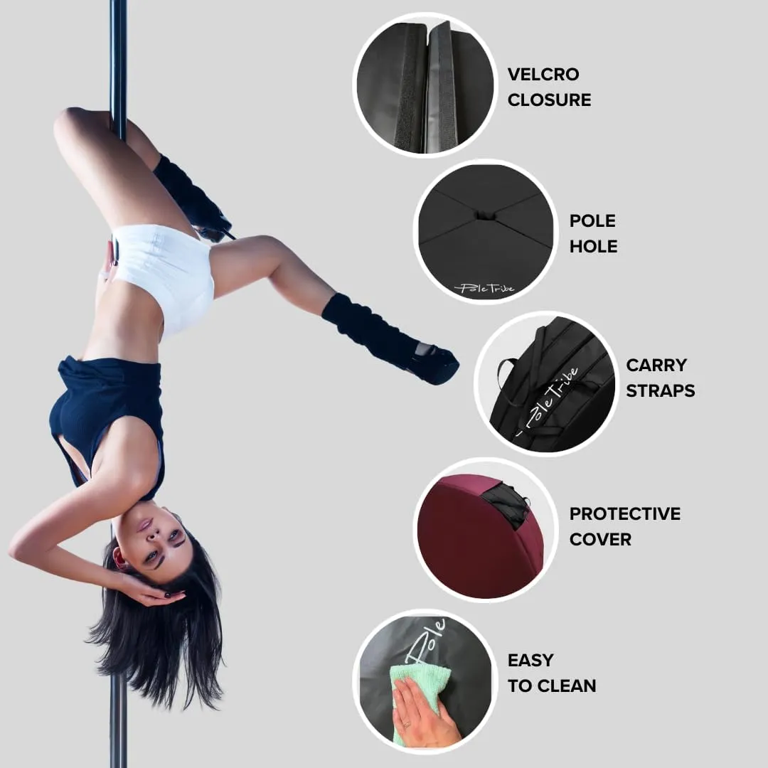 Pole Tribe Pole Dance Mats, 3.6" Thick, 5ft Wide Pole Crash Mats, Specialized Fall Safety Padding Made for Pole