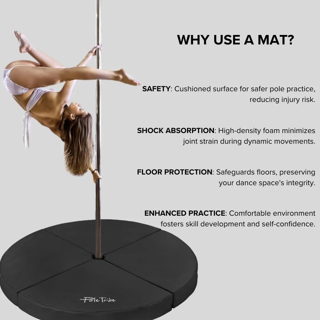Pole Tribe Pole Dance Mats, 3.6" Thick, 5ft Wide Pole Crash Mats, Specialized Fall Safety Padding Made for Pole