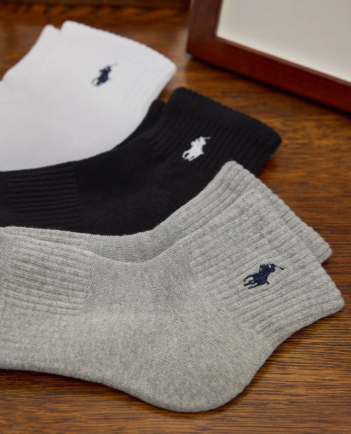 POLO RALPH LAUREN Classic Sport Solid Ankle Socks - 6 Pair Pack - Athletic Cushioned Cotton