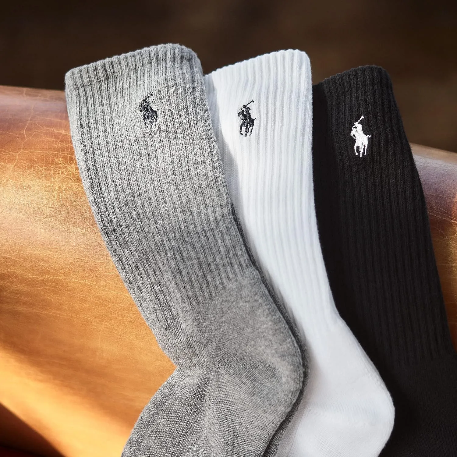 POLO RALPH LAUREN mens Classic Sport Solid Low Cut Socks - 6 Pair Pack - Athletic Cushioned Cotton