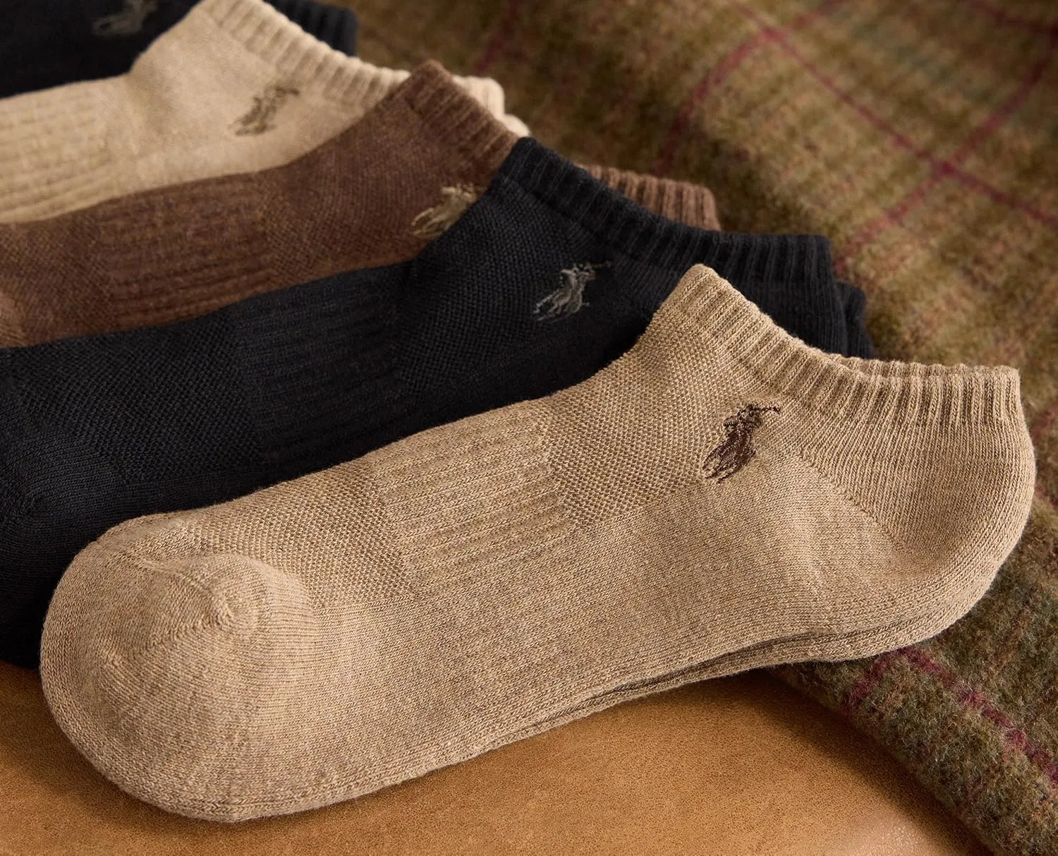 POLO RALPH LAUREN mens Classic Sport Solid Low Cut Socks - 6 Pair Pack - Athletic Cushioned Cotton