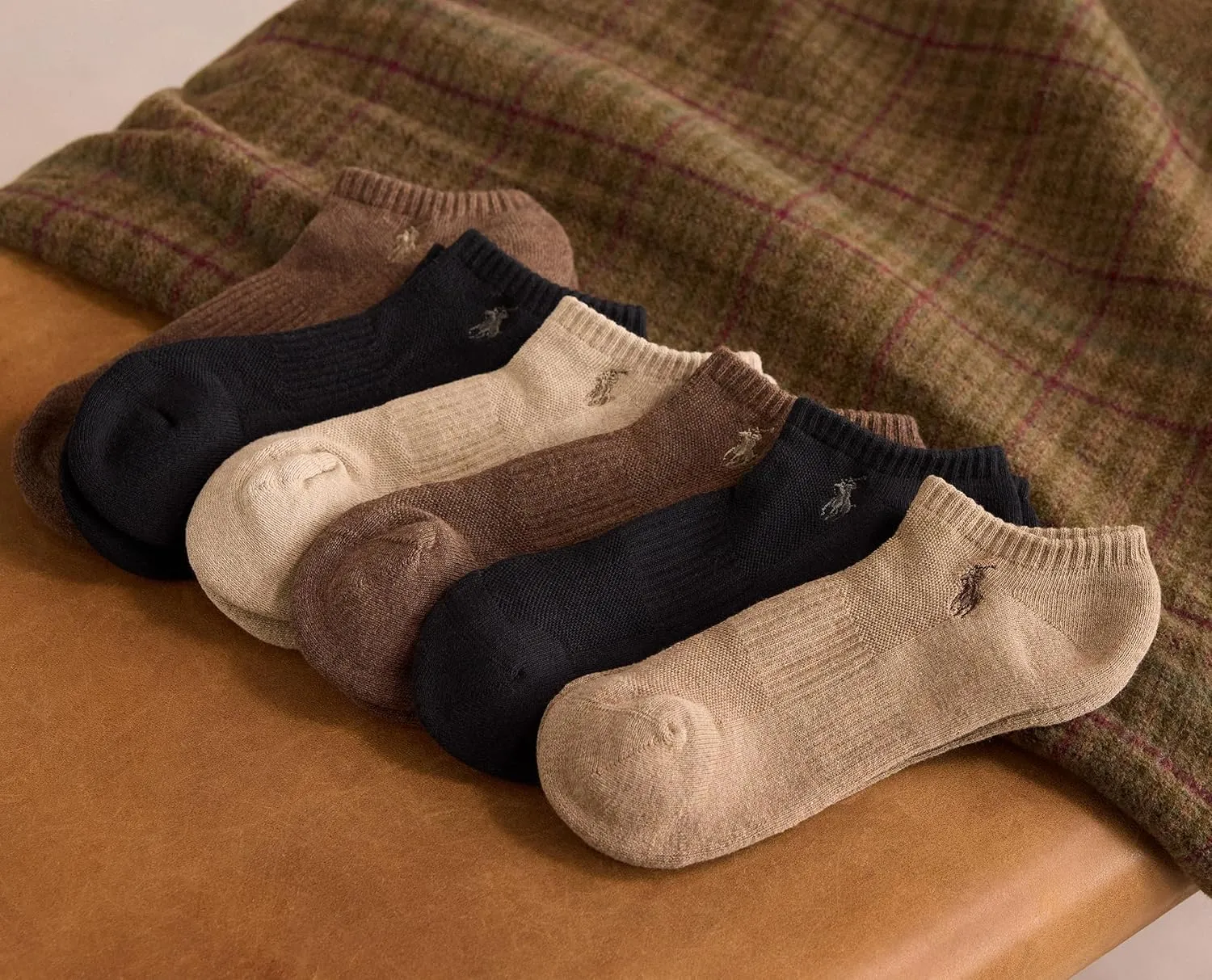 POLO RALPH LAUREN mens Classic Sport Solid Low Cut Socks - 6 Pair Pack - Athletic Cushioned Cotton