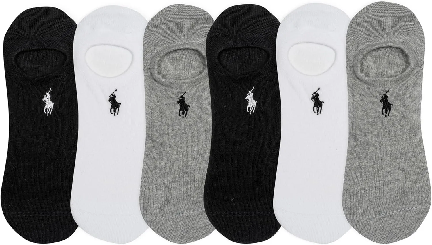POLO RALPH LAUREN Women's Performance Cotton Liner Socks - 6 Pair Pack - Breathable Mesh & Sport Cushioning