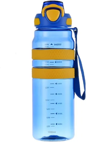 Pomeat 28oz Sports Water Bottle with Marker and Straw, Motivational Water Bottle for Fitness, Gym, Office, Leakproof Design, Clear Water Jug for Hydration