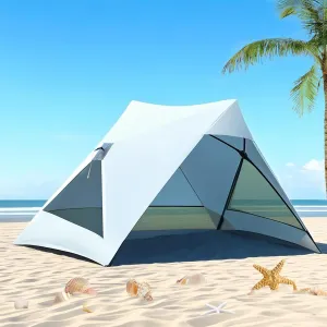 Pop Up Beach Tent for 2/3/4 Person with UPF 50  UV Protection, Lightweight & Easy Setup Beach Shade Canopy, Wind-Resistant Shelter Portable Cabana for Family Outdoor Picnics Fishing